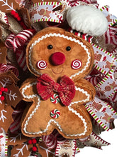 Load image into Gallery viewer, Gingerbread Christmas Wreath, Christmas Decor, Gingerbread Christmas