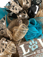 Load image into Gallery viewer, Love Is A Four Legged Word Dog Wreath, Dog Decor, Paw Wreath, Dog Wreath