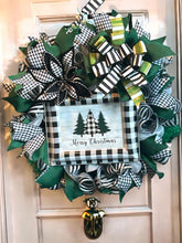 Load image into Gallery viewer, Merry Christmas Wreath, Christmas Decor, Black and White Christmas