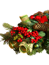 Load image into Gallery viewer, Pine and Foliage Christmas Centerpiece, Christmas Decor, Winter Decor