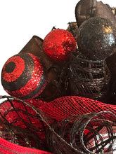 Load image into Gallery viewer, Warning No Trespassing Halloween Wreath, Penny Wreath, Classic Horror, Scary Clown Wreath, Halloween Decor