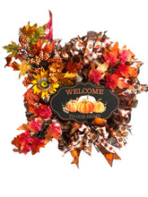 Load image into Gallery viewer, Welcome To Our Home Fall Autumn Wreath, Thanksgiving Wreath, Fall Decor