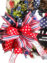 Load image into Gallery viewer, Patriotic Wreath, Military Wreath, Memorial Day, Veteran Gift