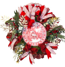 Load image into Gallery viewer, Winter Wreath, Winter Decor, Red and Gold Christmas, Christmas Wreath