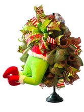 Load image into Gallery viewer, Green Monster Wreath, Green Monster Butt Wreath, Christmas Wreath, Christmas Decor