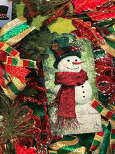 Load image into Gallery viewer, Snowman Wreath, Winter Wreath, Christmas Wreath, Winter Decor, Christmas Decor