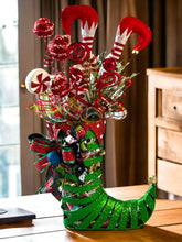 Load image into Gallery viewer, Elf Christmas Boot, Christmas Centerpiece, Christmas Decor