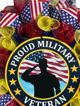 Load image into Gallery viewer, Proud Military Veteran Wreath, Military Wreath, Patriotic, Veteran Gift