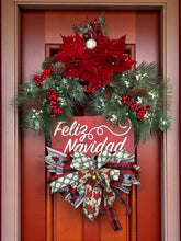 Load image into Gallery viewer, Feliz Navidad Wreath, Christmas Decor, Christmas Grapevine Wreath