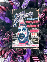 Load image into Gallery viewer, Scary Clown Wreath, Halloween Wreath, Halloween Scary Decor, Pink and Black Halloween