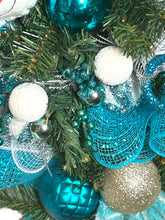 Load image into Gallery viewer, Snowman Swag, Christmas Swag, Winter Decor, Christmas Decor, Blue and White Christmas