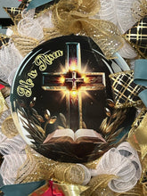 Load image into Gallery viewer, He Is Risen Wreath, Easter Wreath, Easter Decor, Religious Wreath