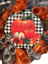 Load image into Gallery viewer, Give Thanks, Thanksgiving Wreath, Thanksgiving Decor