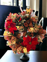 Load image into Gallery viewer, Red Cardinal Christmas Wreath, Poinsettia Wreath, Christmas Decor
