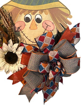 Load image into Gallery viewer, Scarecrow Wreath, Thanksgiving Decor, Fall Decor