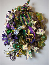 Load image into Gallery viewer, Mardi Gras Wreath, Mardi Gras Decor, Fat Tuesday Celebration