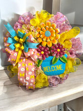 Load image into Gallery viewer, Welcome Wreath, Spring Summer Wreath, Front Door Decor