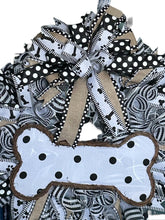Load image into Gallery viewer, Black and White Dog Wreath, Dog Decor, Dog Wreath