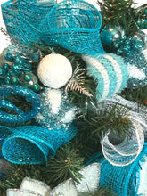 Load image into Gallery viewer, Snowman Swag, Christmas Swag, Winter Decor, Christmas Decor, Blue and White Christmas