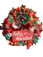 Load image into Gallery viewer, Feliz Navidad Christmas Wreath, Christmas Decor