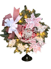 Load image into Gallery viewer, Pink Santa Christmas Wreath with Lights, Christmas Wreath, Christmas Decor, Winter Decor