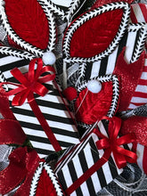 Load image into Gallery viewer, Black, Red, and White Christmas Swag, Christmas Decor, Elegant Christmas