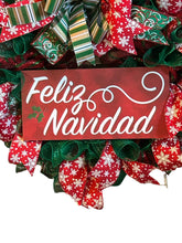 Load image into Gallery viewer, Feliz Navidad Christmas Wreath, Christmas Decor