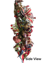 Load image into Gallery viewer, Rustic Theme Patriotic Decor, Patriotic Swag, Door Swag, Americana Wreath, Rustic Decor