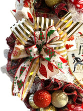 Load image into Gallery viewer, The 12 Days of Christmas Wreath, Christmas Decor, Red White and Gold Christmas, Christmas Wreath