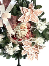 Load image into Gallery viewer, Pink Santa Christmas Wreath with Lights, Christmas Wreath, Christmas Decor, Winter Decor