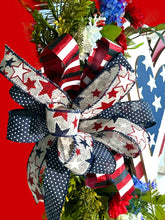 Load image into Gallery viewer, Patriotic Heart Wreath, Patriotic Wreath, Red, White and Blue Wreath, Home Decor