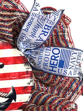 Load image into Gallery viewer, Navy Wreath, Military Wreath, Anchor, Patriotic, Veteran Gift