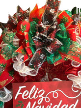 Load image into Gallery viewer, Feliz Navidad Christmas Wreath, Christmas Decor