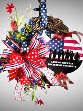 Load image into Gallery viewer, Patriotic Wreath, Military Wreath, Memorial Day, Veteran Gift