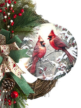 Load image into Gallery viewer, Cardinal Wreath, Winter Wreath, Christmas Wreath, WInter Decor