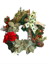 Load image into Gallery viewer, Poinsettia and Pinecone Wreath, Winter Wreath, Christmas Wreath, Christmas Decor