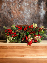 Load image into Gallery viewer, Pine and Foliage Christmas Centerpiece, Christmas Decor, Winter Decor