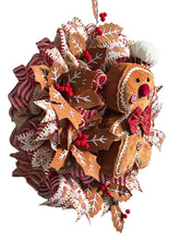 Load image into Gallery viewer, Gingerbread Christmas Wreath, Christmas Decor, Gingerbread Christmas