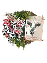 Load image into Gallery viewer, Hello Sweet Cheeks Wreath, Farmhouse Wreath, Home Decor, Cow Wreath