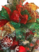 Load image into Gallery viewer, Red Christmas Pine Swag, Christmas Decor, Red and Gold Christmas, Red and Green Christmas