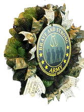 Load image into Gallery viewer, Army Wreath, Military Wreath, Veteran Gift, Patriotic