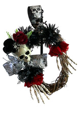 Load image into Gallery viewer, Day of The Dead Wreath, Halloween Wreath, Dia De Los Muerte