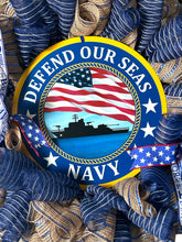 Load image into Gallery viewer, Navy Wreath, Military Gift, Veteran Gift, Patriotic