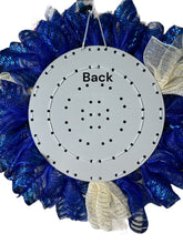 Load image into Gallery viewer, O Come, Let Us Adore Him, Christmas Wreath, Religious Christmas, Christmas Decor, Blue and Gold Christmas