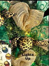 Load image into Gallery viewer, Have Yourself A Merry Lil Christmas Wreath, Leopard Christmas, Gold and Green Christmas, Christmas Decor