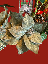 Load image into Gallery viewer, Poinsettia and Pinecone Wreath, Winter Wreath, Christmas Wreath, Christmas Decor