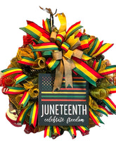 Load image into Gallery viewer, Juneteenth Wreath, Juneteenth Celebrate Freedom