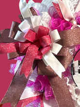 Load image into Gallery viewer, Pink and White Snowman Wreath, Winter Wreath, Christmas Wreath