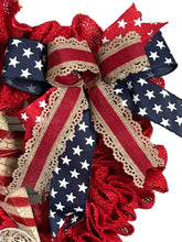 Load image into Gallery viewer, Rustic Patriotic Wreath, Patriotic Decor, Stars and Stripes, Liberty Bell