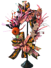 Load image into Gallery viewer, Pink Ghost Halloween Wreath, Halloween Wreath, Pink and Black Halloween Decor